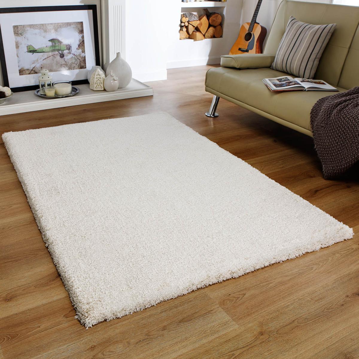 Softness Shaggy Rugs in Cream – image 1