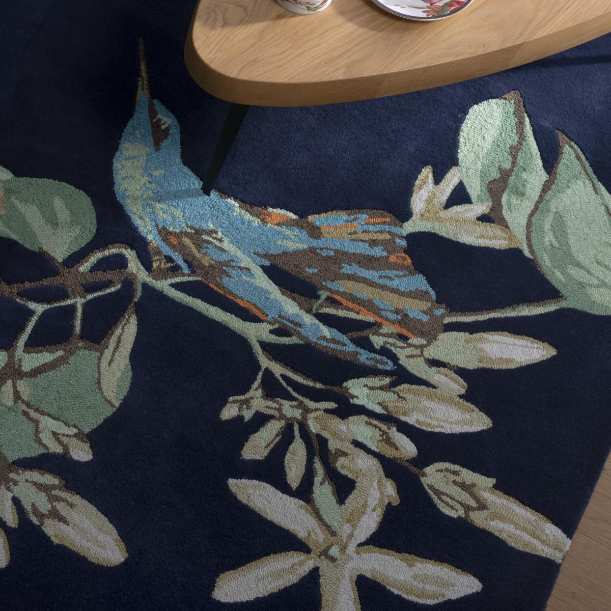 Hummingbird Wool Rugs 37818 by Wedgwood in Navy Blue – image 2