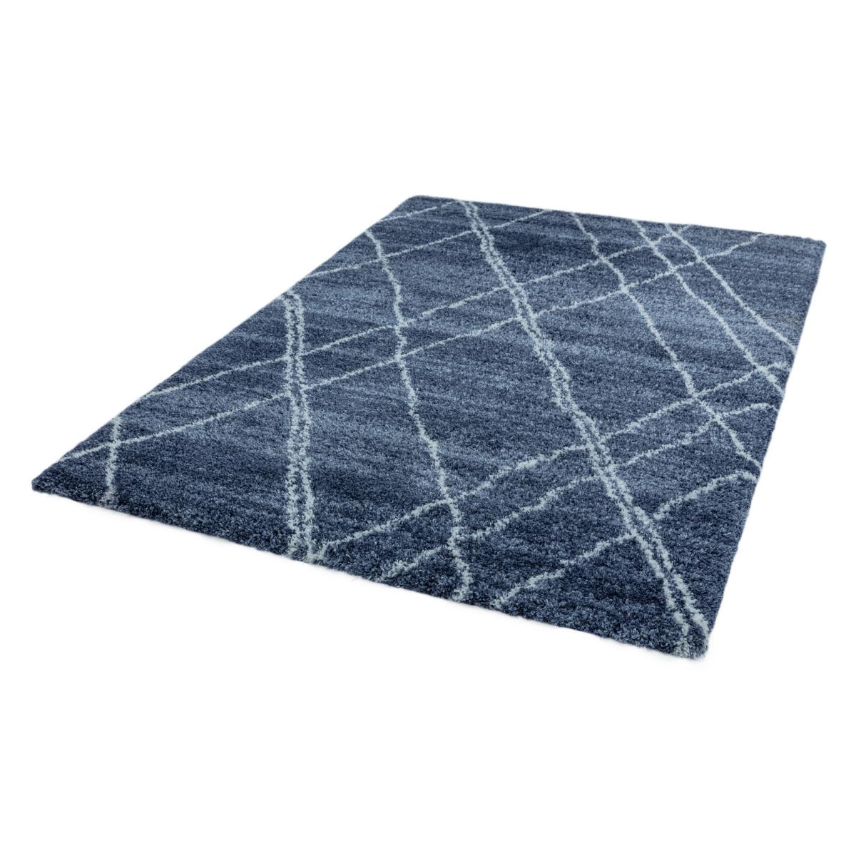 Alto Moroccan Boho Scandi Rugs in AL01 Blue Cream – image 2