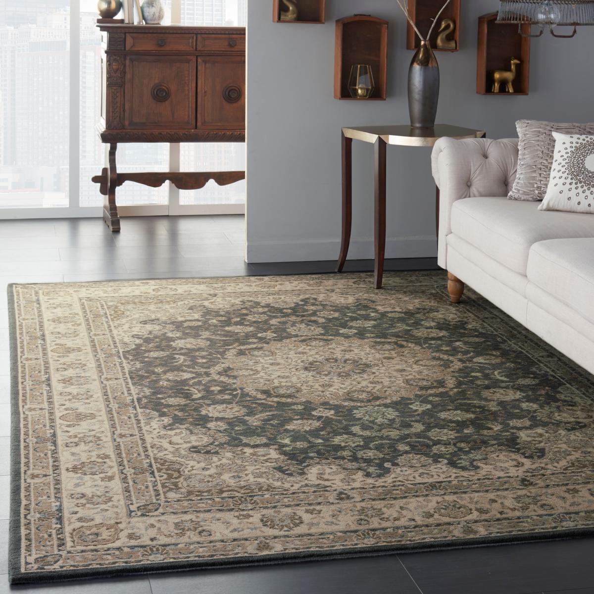 Nourison LI15 in Aqua Ivory 168x251cm – image 1