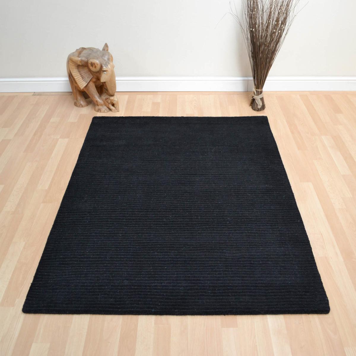Pinstripe Rugs in Black – image 1