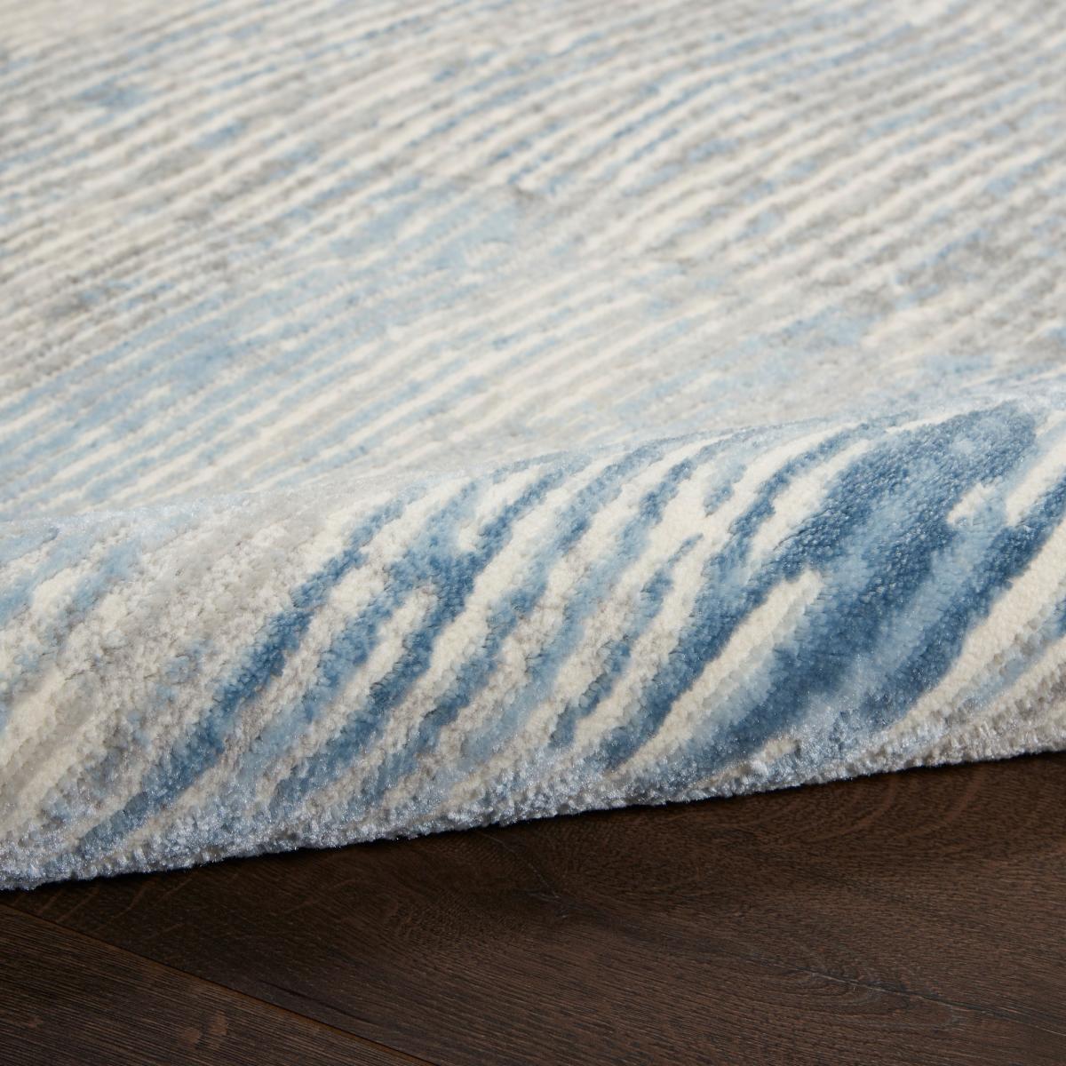 Solace Designer Print Rugs SLA01 in Ivory Grey Blue by Nourison 160x221cm – image 3