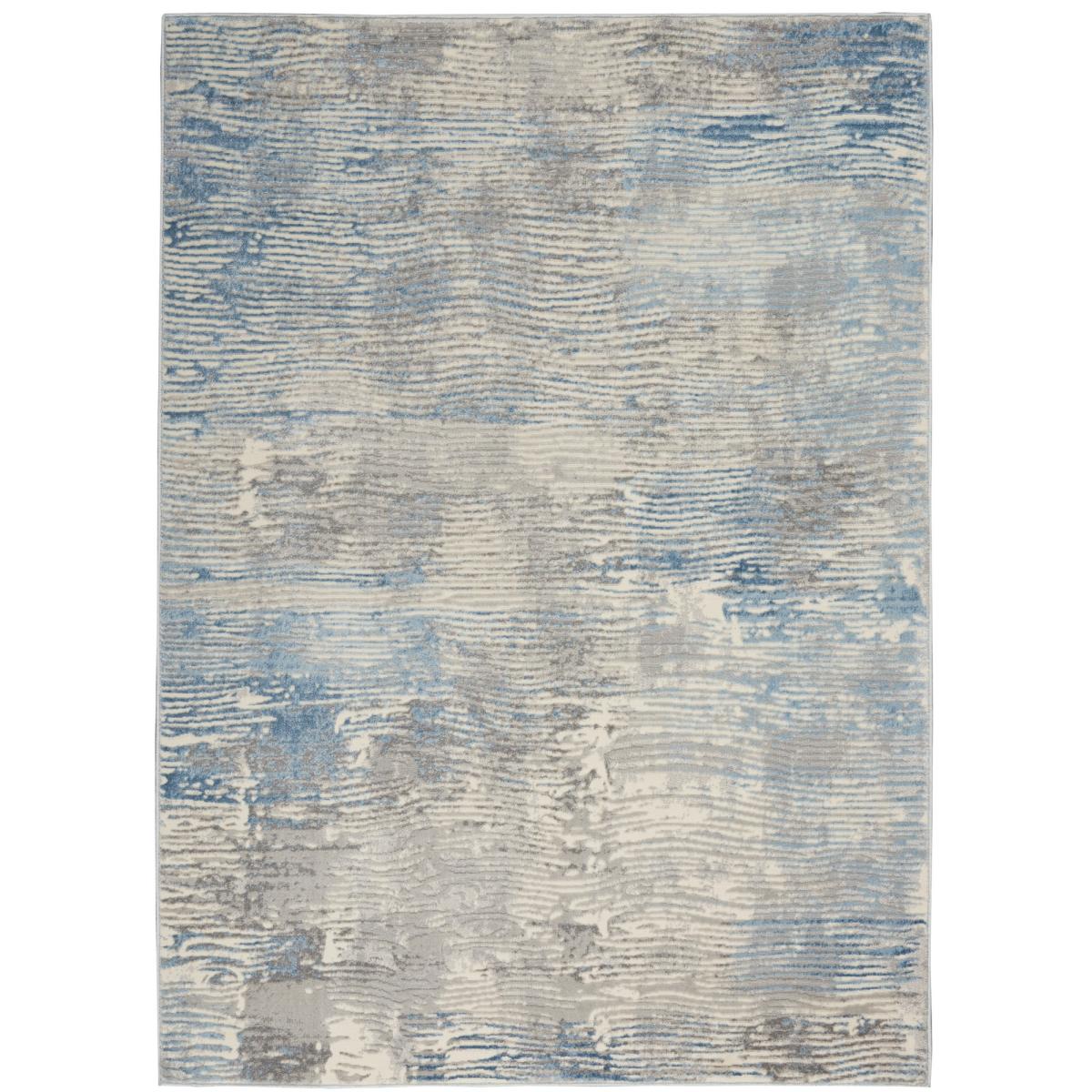 Solace Designer Print Rugs SLA01 in Ivory Grey Blue by Nourison 160x221cm – image 5