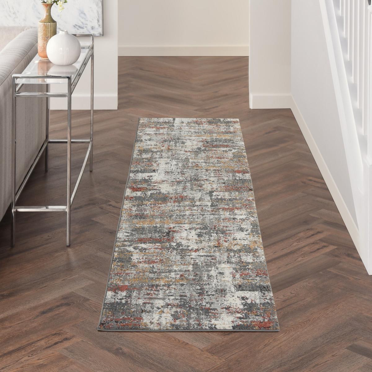 Tangra TNR02 Runner Rug by Nourison in Grey Multicolour67x232cm – image 1