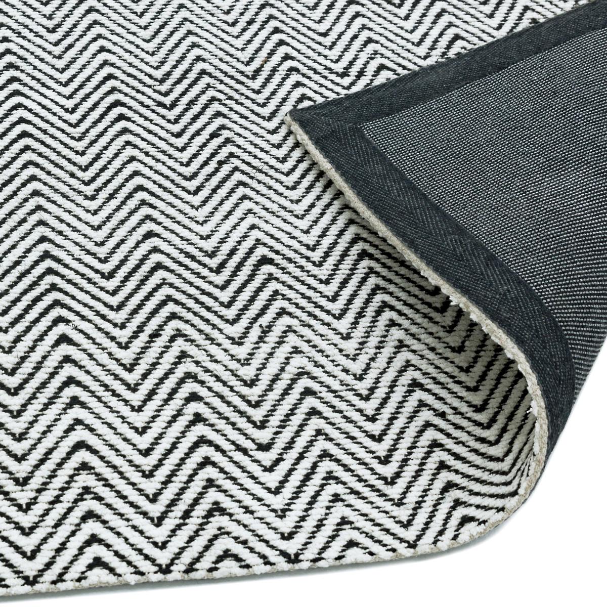 Ives Modern Chevron Zigzag Pattern Rugs in Black & White&nbsp;120x170cm – image 4