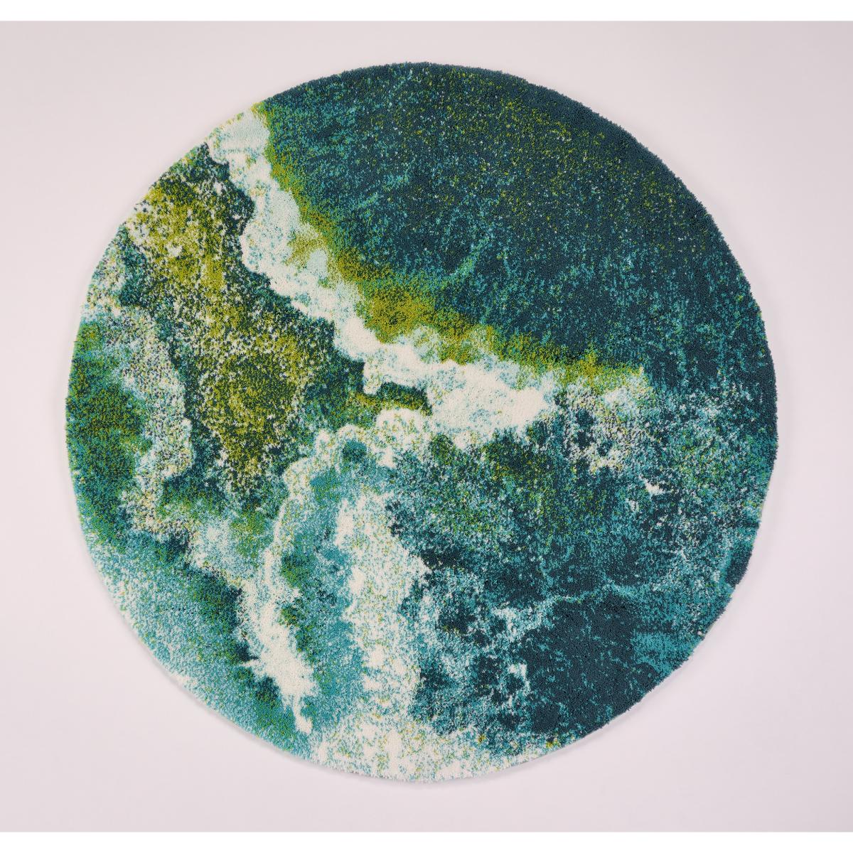 Aquazura 320 Marble Circle Bath Mat in Teal by Designer Abyss & Habidecor&nbsp;100x100cm – image 5