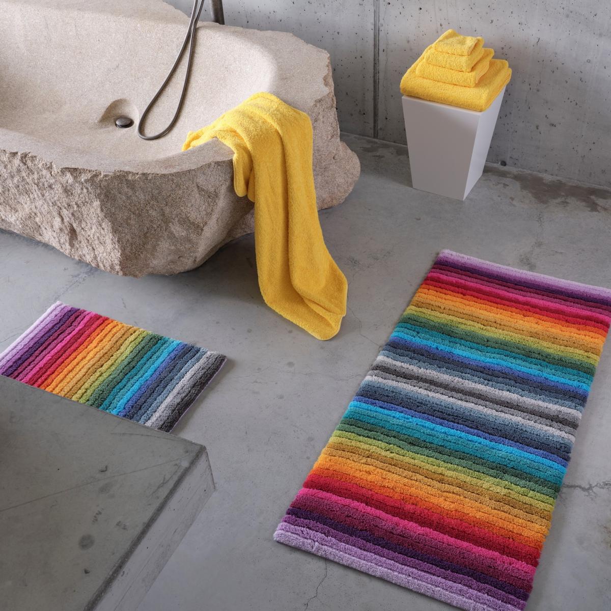 Luxury Larry Striped Bath Mat by Designer Abyss & Habidecor 70x75cm – image 1