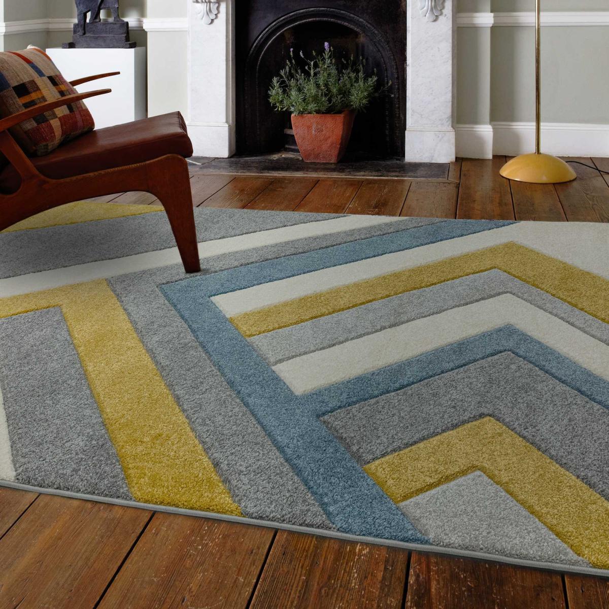 Sketch Linear Geometric Rugs in SK09 Grey Multi – image 1