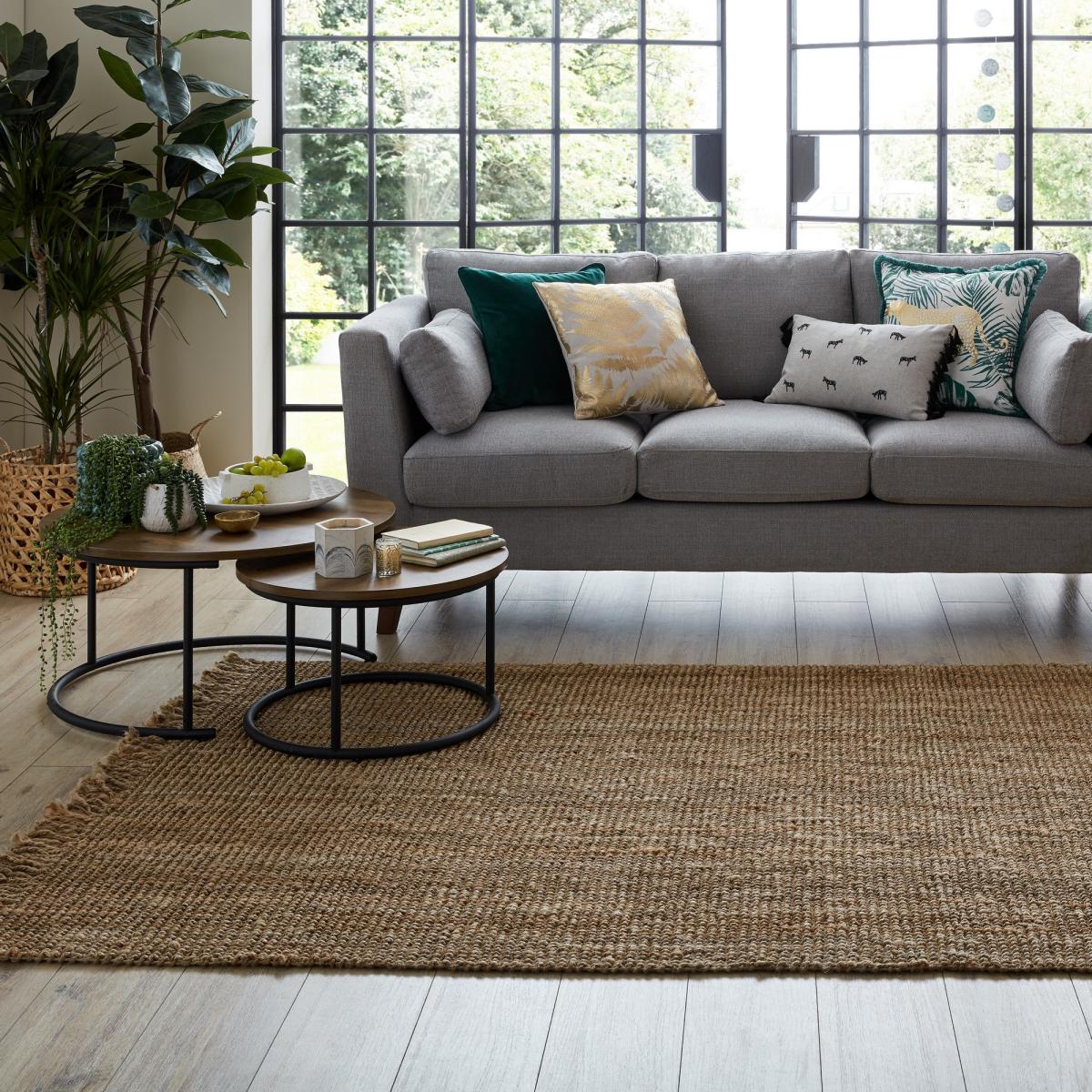 Sarita Jute Boucle Fringe Rugs in Natural – image 1