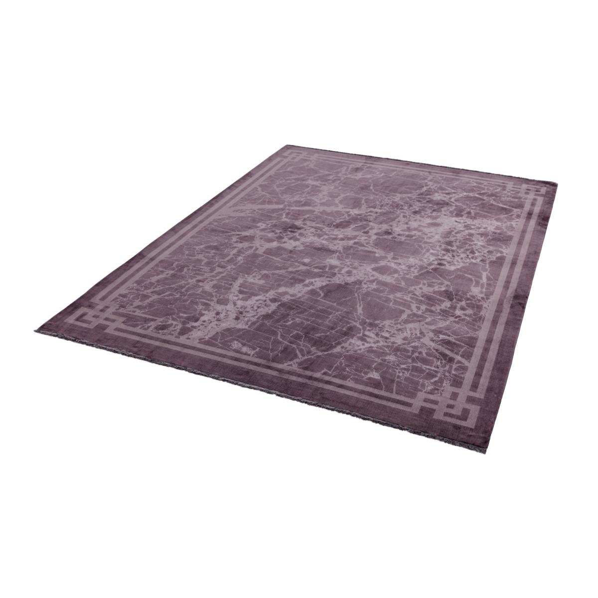 Zehraya Marble Border Rugs in ZE01 Purple – image 1