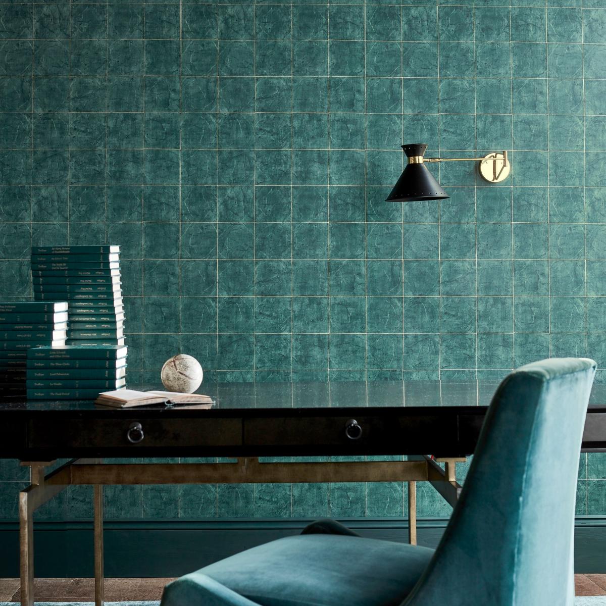 Piastrella Wallpaper 312950 by Zoffany in Huntsman GreenRoll – image 2