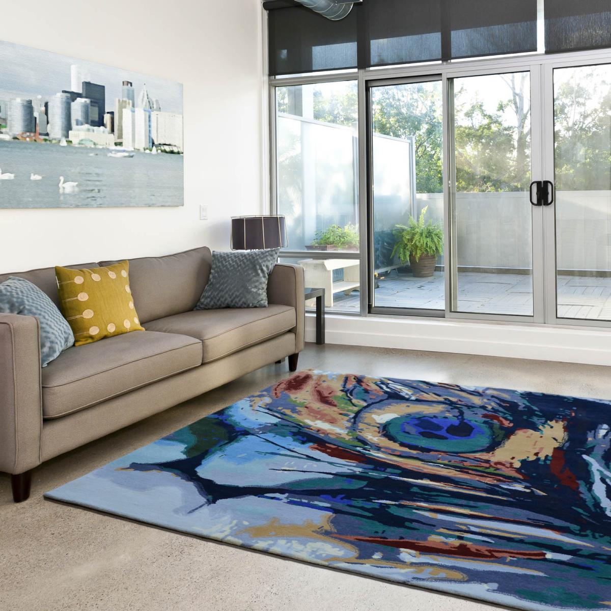 Peacock Painting Multi-Coloured Rugs 160x230cm – image 1