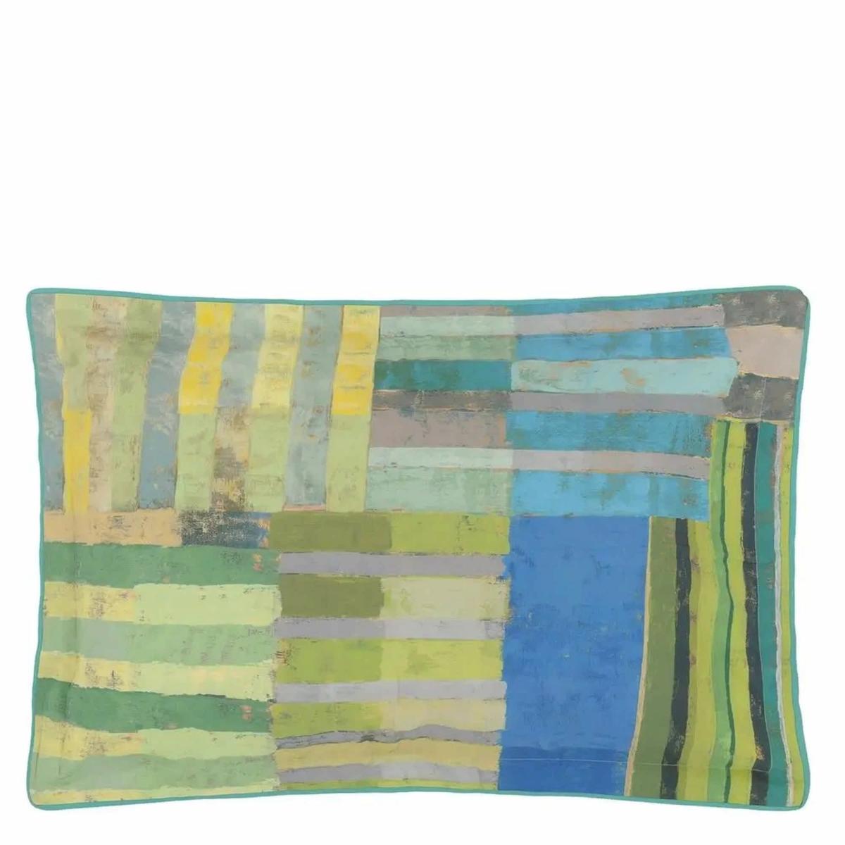 Achara Geometric Duvet Cover and Pillowcase in Azure Blue By Designers Guild Bedding 75x50cm – image 4