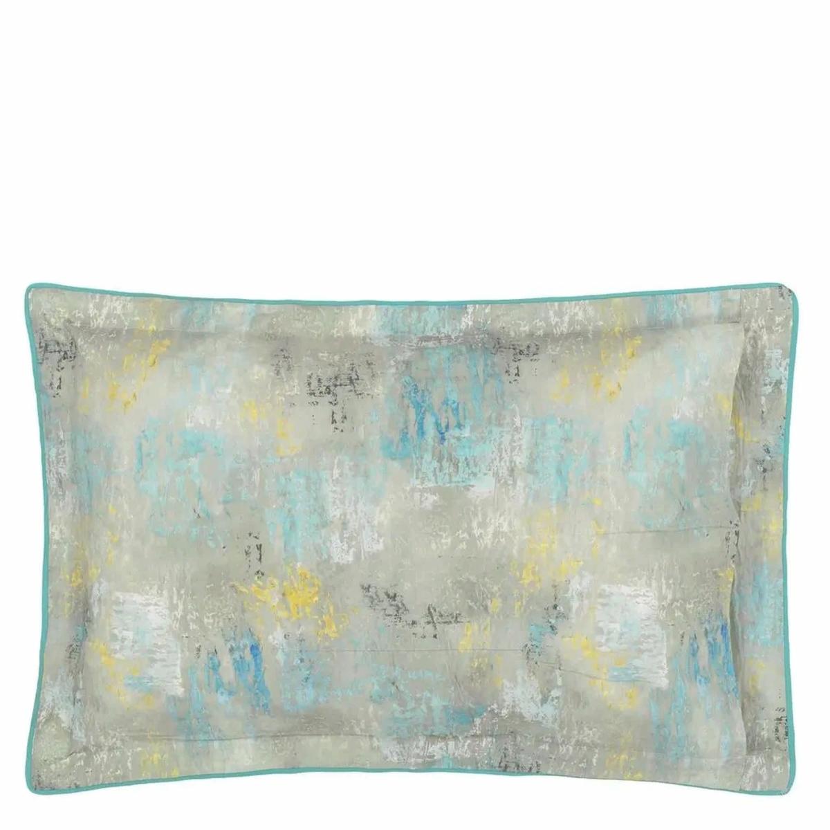 Achara Geometric Duvet Cover and Pillowcase in Azure Blue By Designers Guild Bedding 75x50cm – image 5