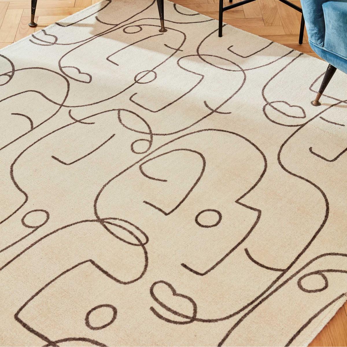 Epsilon Contemporary Face Wool Rugs by Scion in 023801 Charcoal Grey – image 2