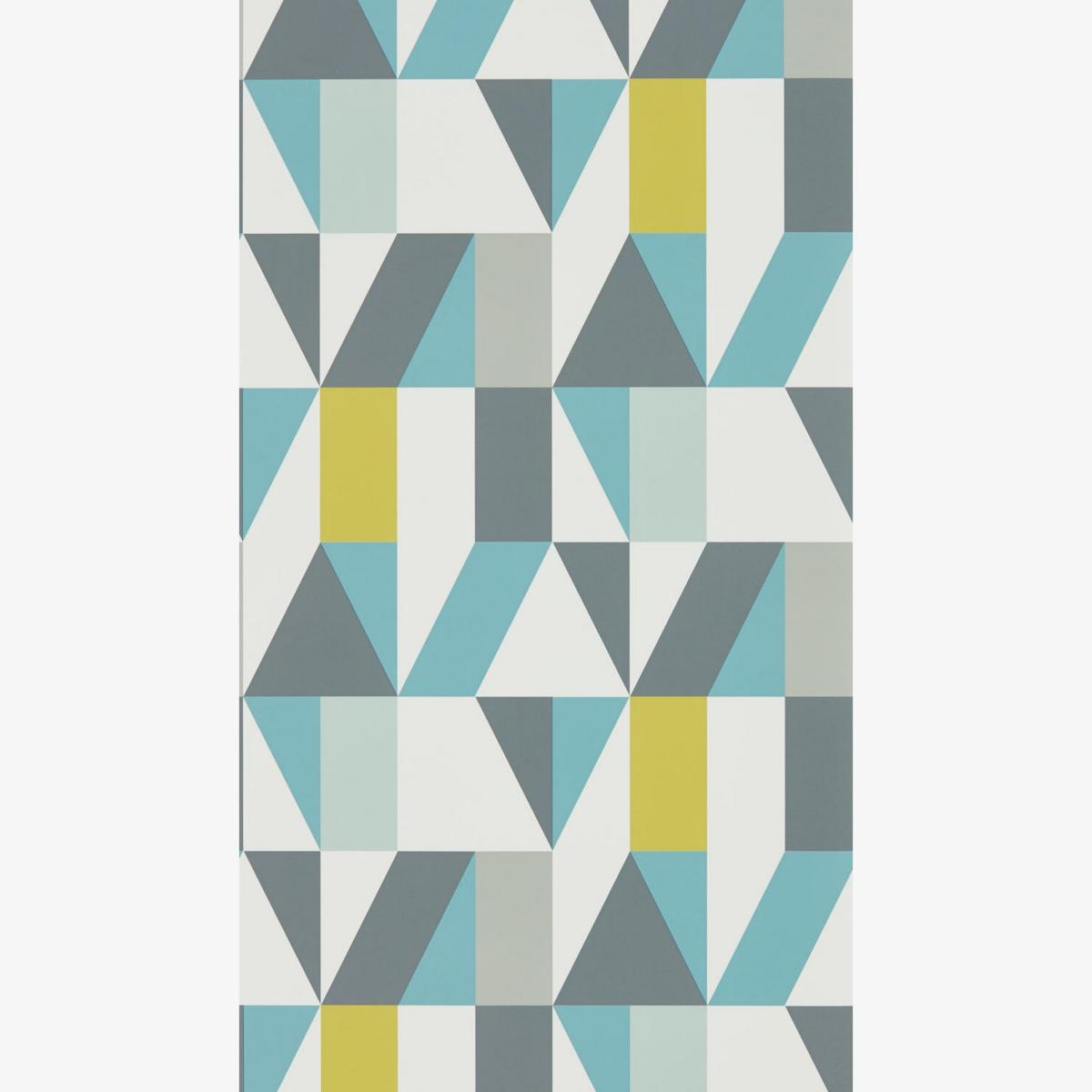 Nuevo Geometric Wallpaper 111830 by Scion in Marine Midnight Kiwi Roll