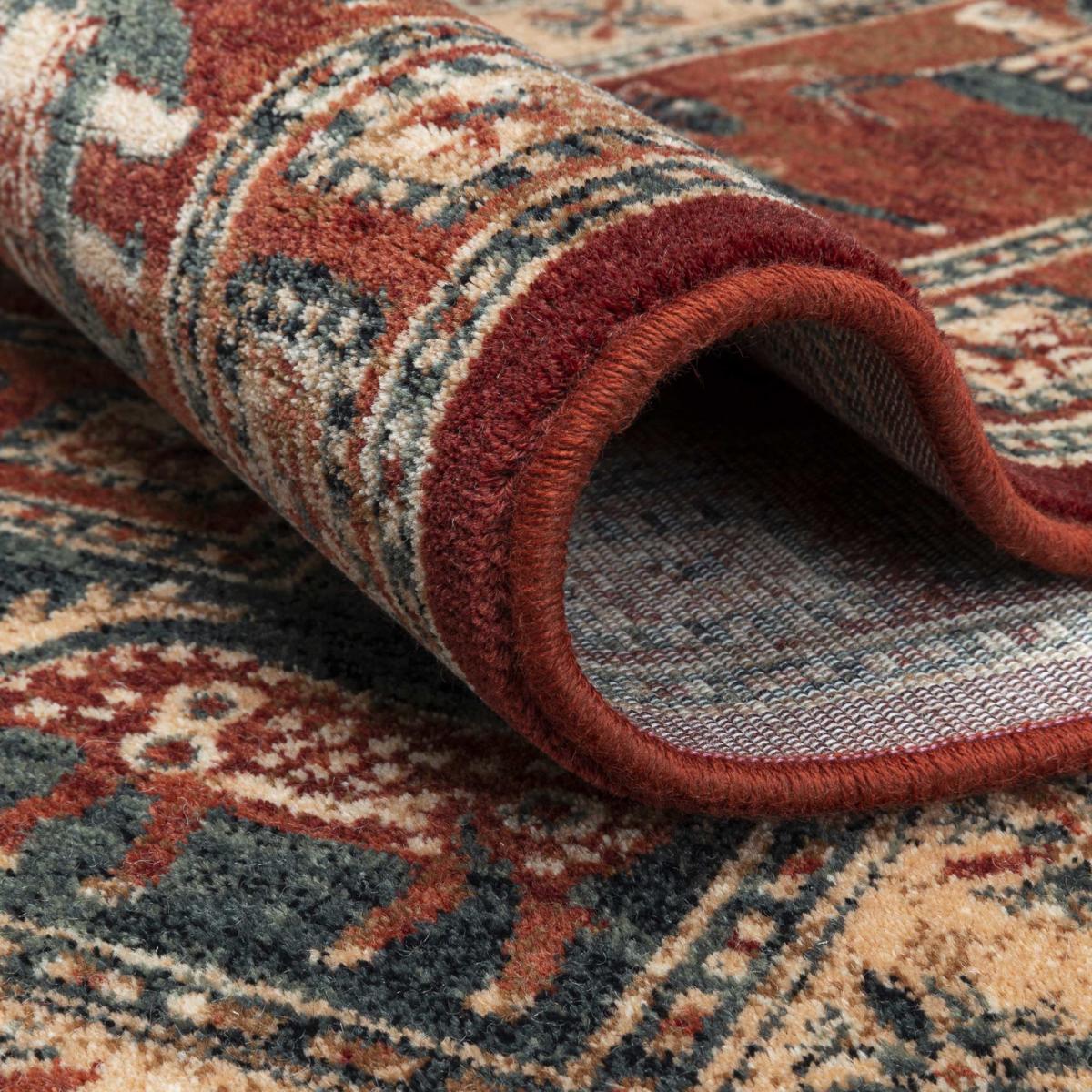 Royal Kashqai Traditional Bordered Wool Rugs in 4301 300 in Brick Red&nbsp;240x340cm – image 5