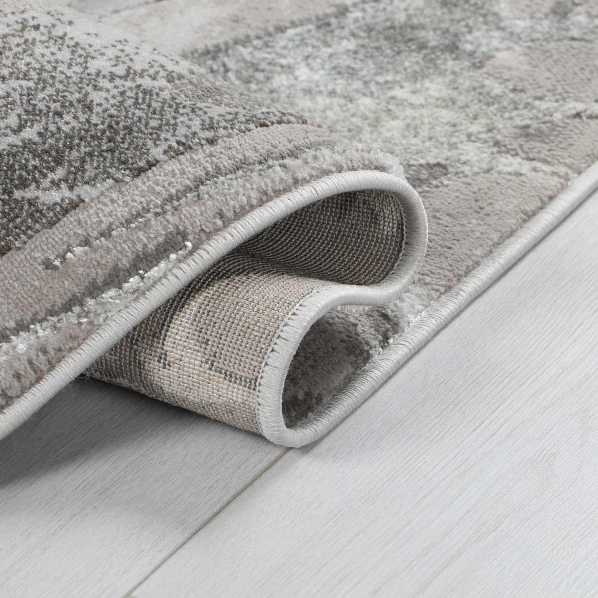 Eris Marbled Modern Abstract Rugs in Silver Grey – image 2