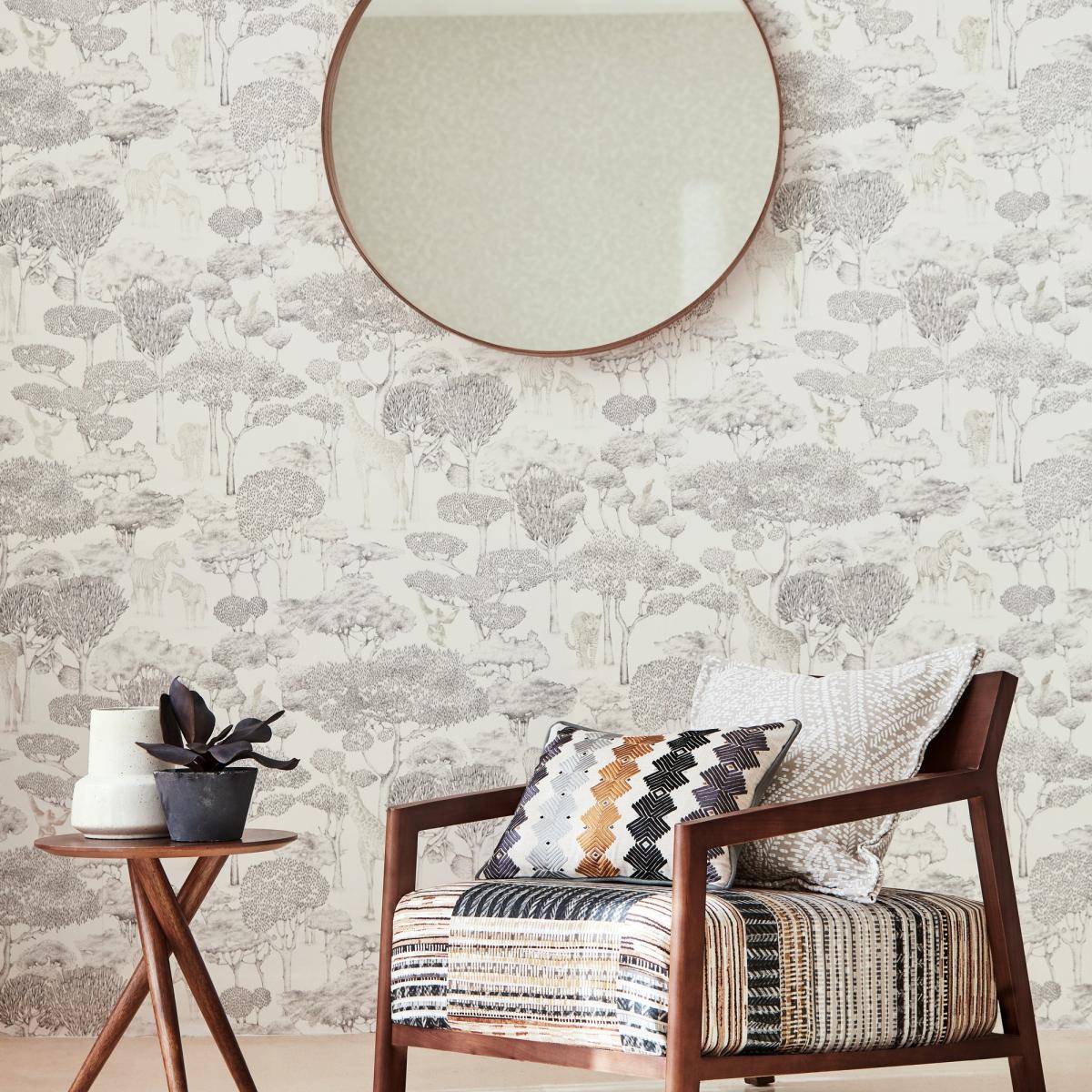 Shamwari Wallpaper 112243 by Harlequin in Chalk Slate Grey&nbsp;Roll – image 2