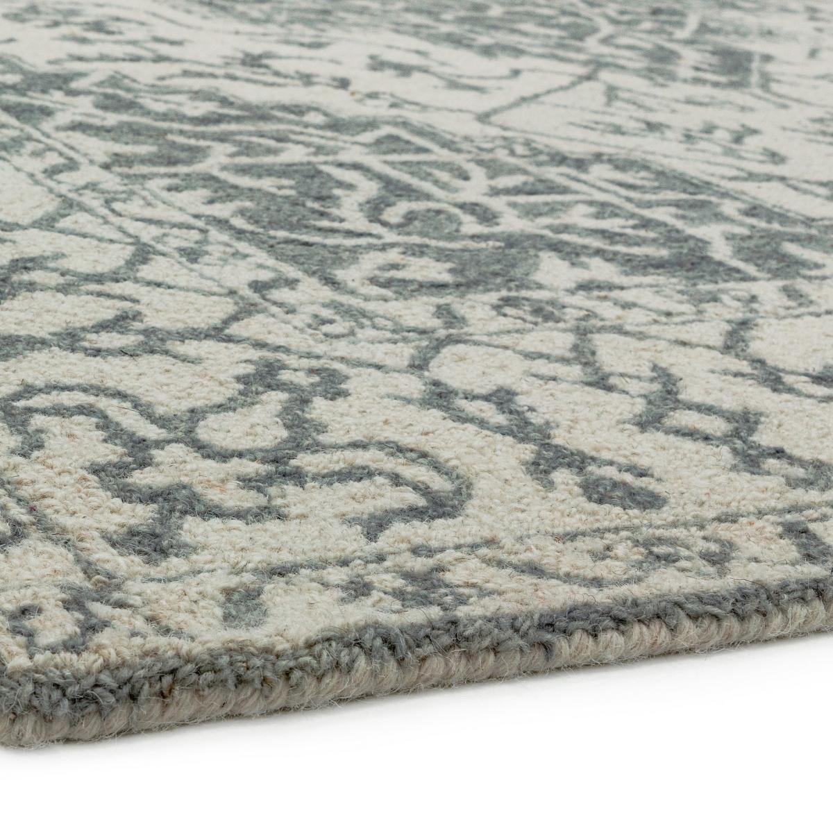 Bronte Traditional Wool Rugs in Silver and Grey 160x230cm – image 5