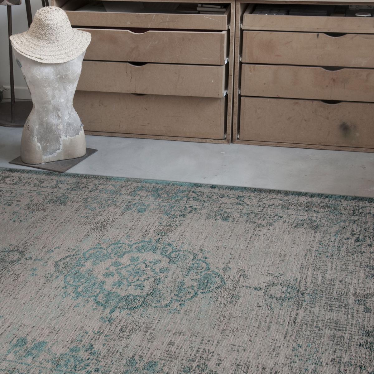Louis De Poortere Traditional Fading World Medallion Designer Rugs 8259 Jade Oyster 230x330cm – image 5
