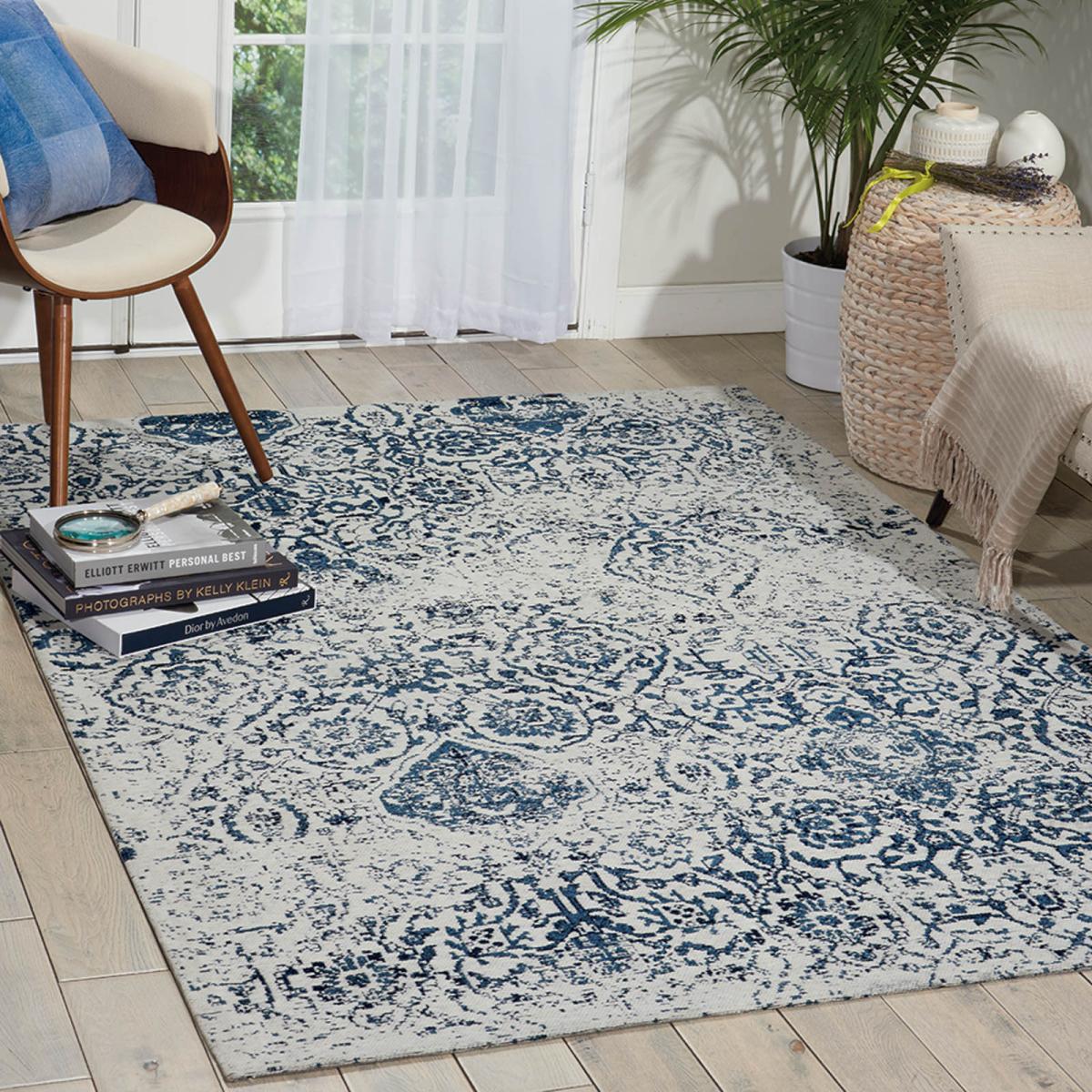 Damask Rugs DAS06 in Ivory and Navy by Nourison – image 2