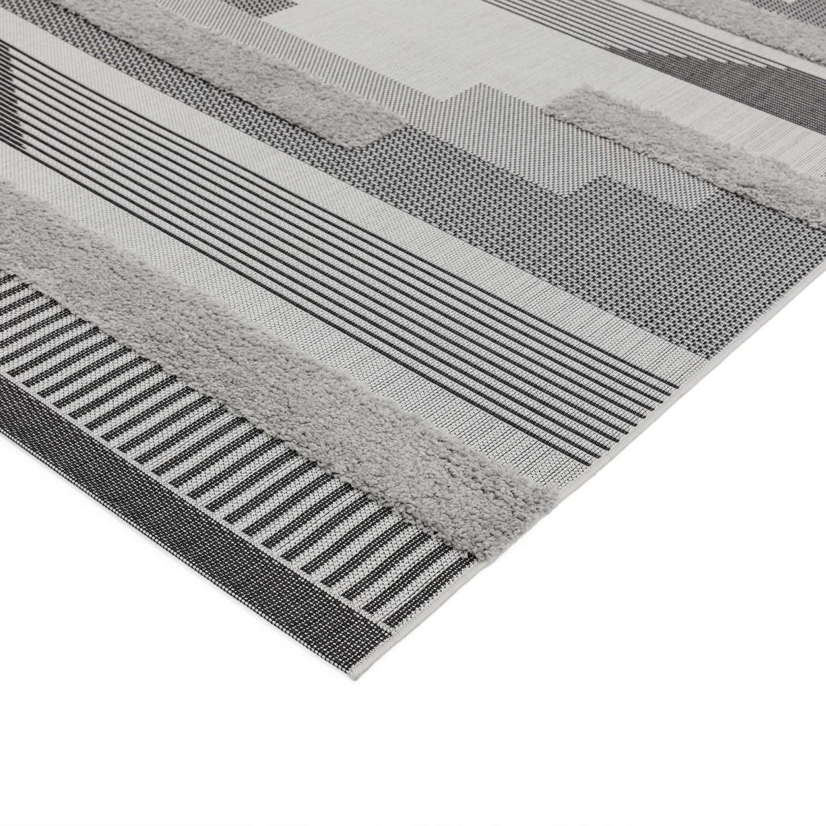 Monty Geometric Outdoor Rugs in MN05 Black Grey – image 2