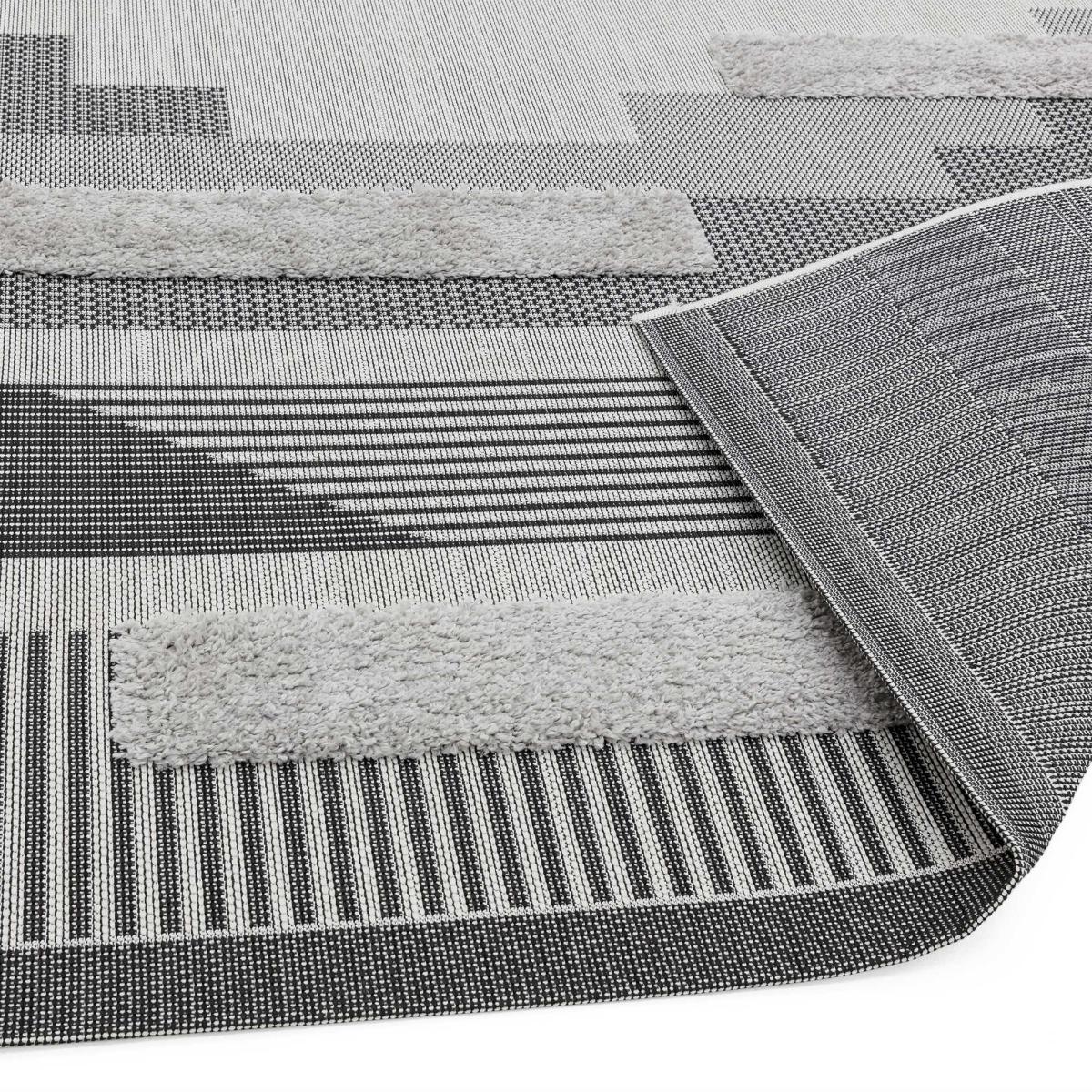 Monty Geometric Outdoor Rugs in MN05 Black Grey – image 3