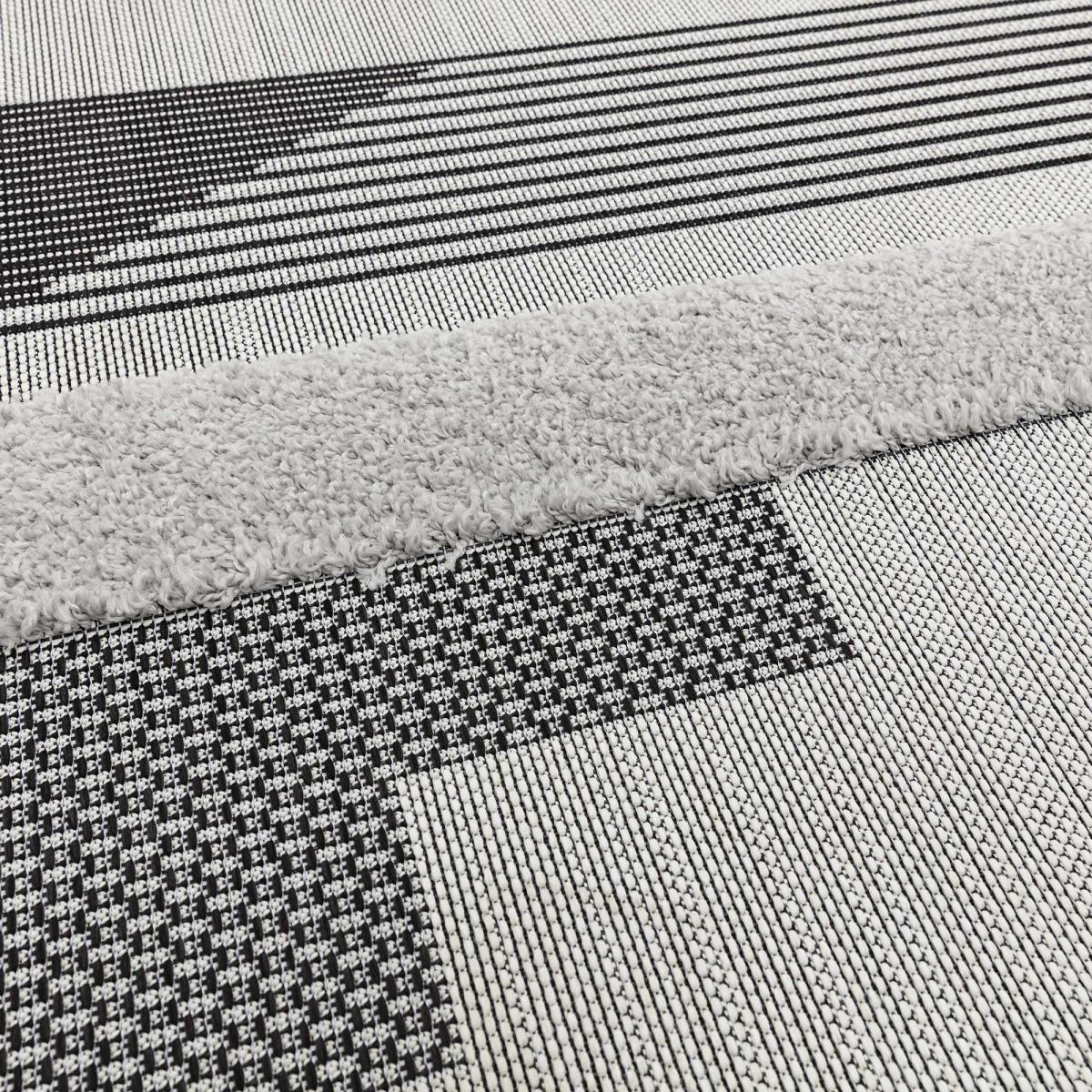 Monty Geometric Outdoor Rugs in MN05 Black Grey – image 4