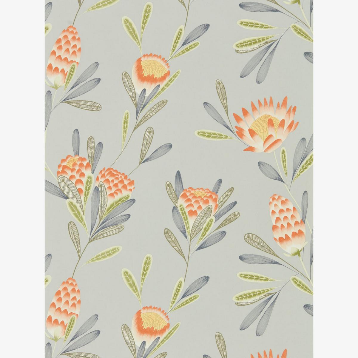 Cayo Wallpaper 111773 by Harlequin in Coral Orange SilverRoll
