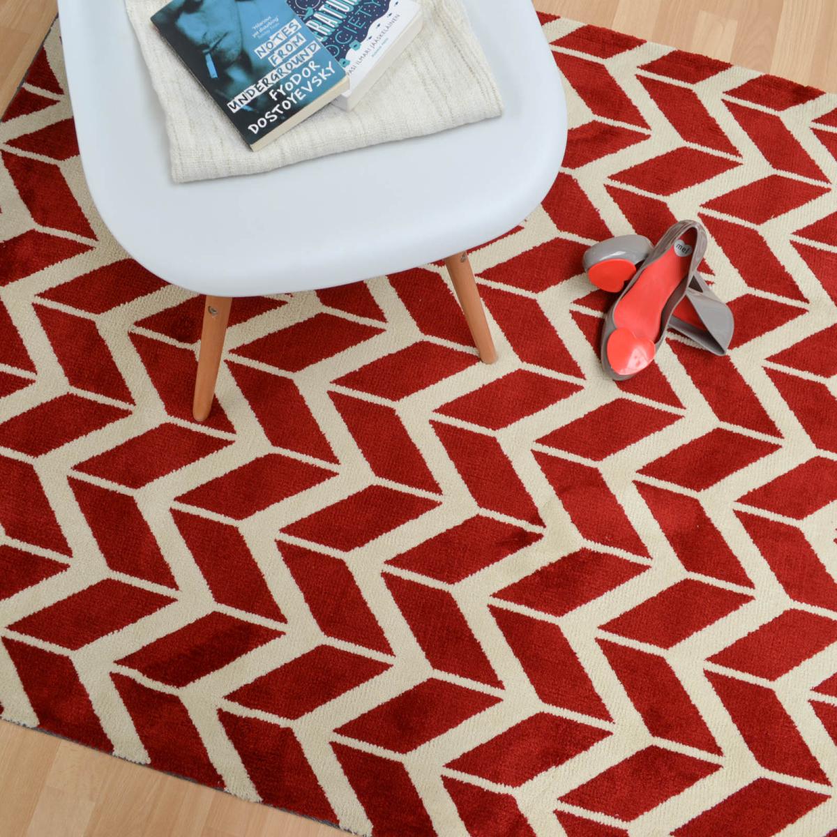 Arlo Chevron Modern Rugs AR08 in Red 160x230cm – image 5