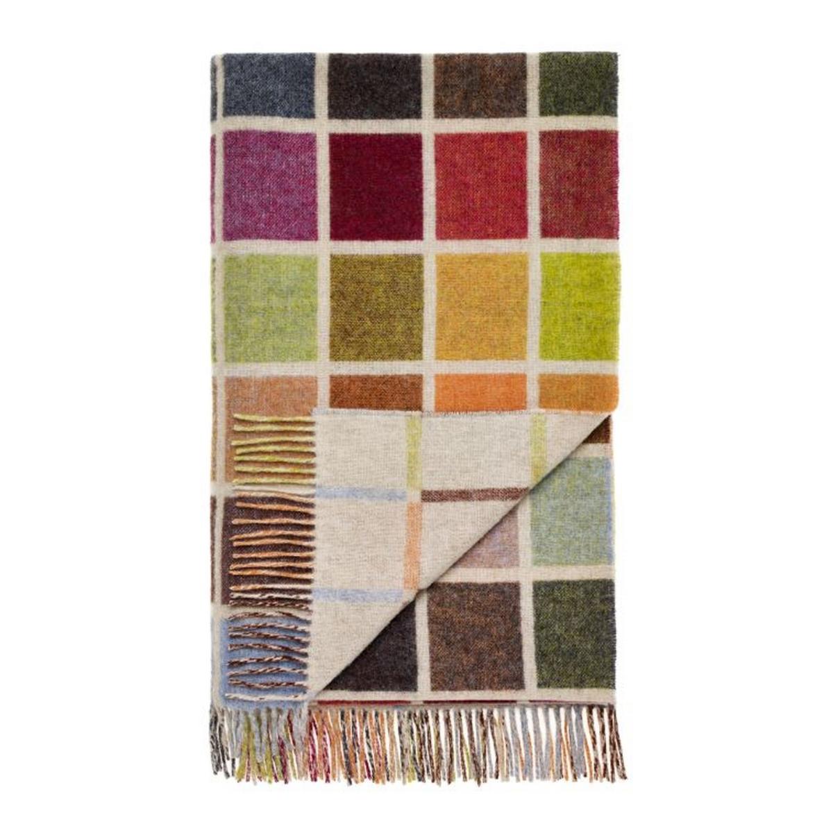 Howarth Block Merino Lambs Wool Throw by LuxeTapi in Beige Multi140x185cm – image 2
