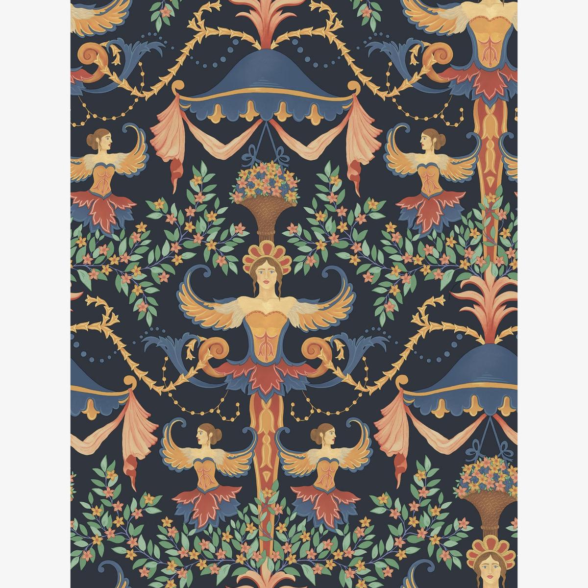 Chamber Angels Wallpaper 12027 by Cole & Son in Charcoal Multi Roll – image 1