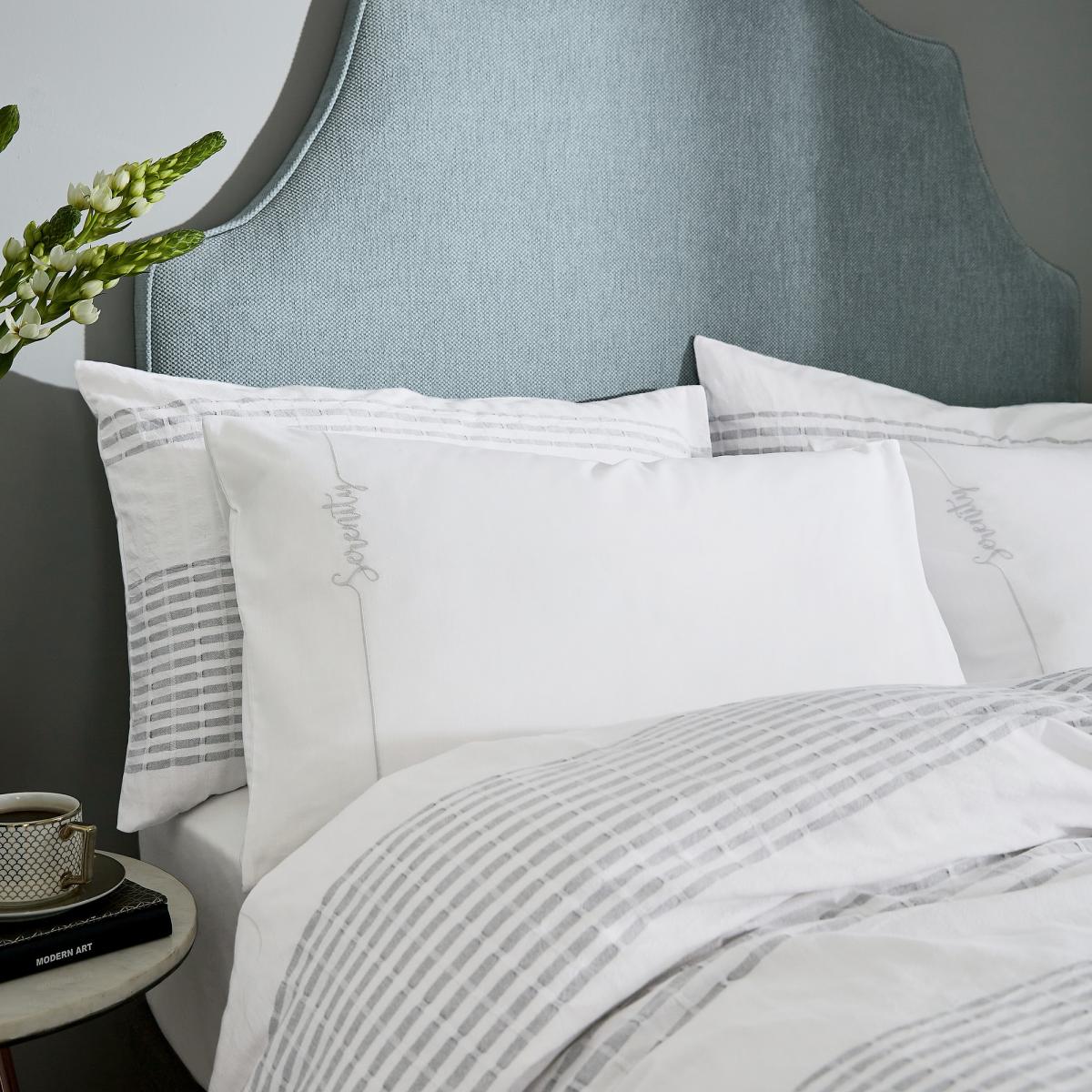 Serenity Stripe Bedding by Katie Piper in Grey75x50cm – image 3