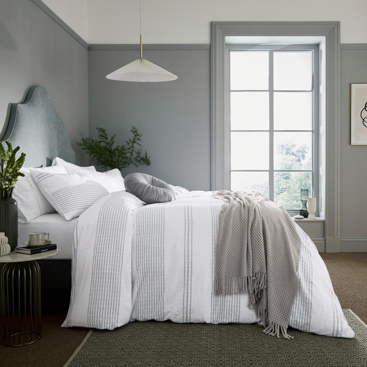 Serenity Stripe Bedding by Katie Piper in Grey75x50cm – image 1