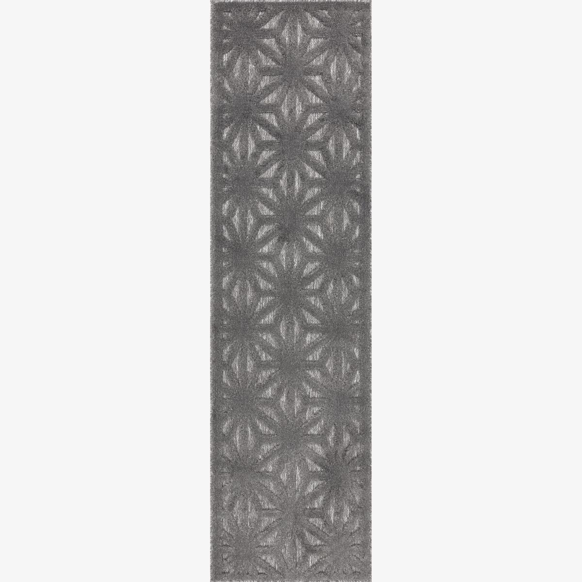 Salta Star Geometric Outdoor Runner Rugs in SA01 Grey – image 1