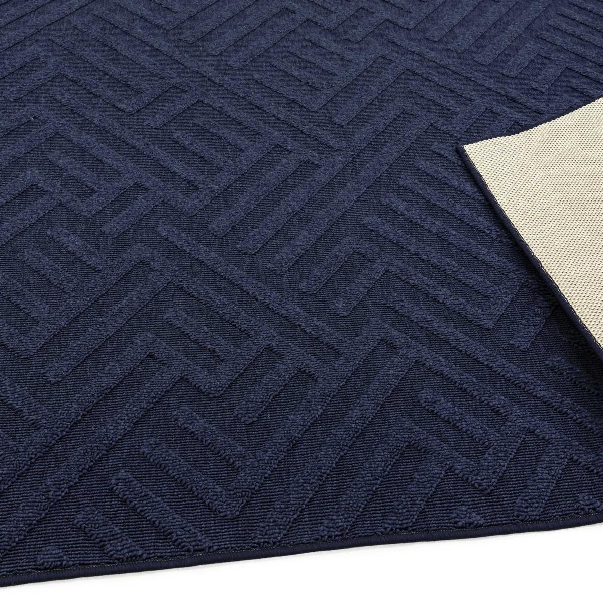Antibes Linear Geometric Outdoor Rugs in AN05 Blue – image 3