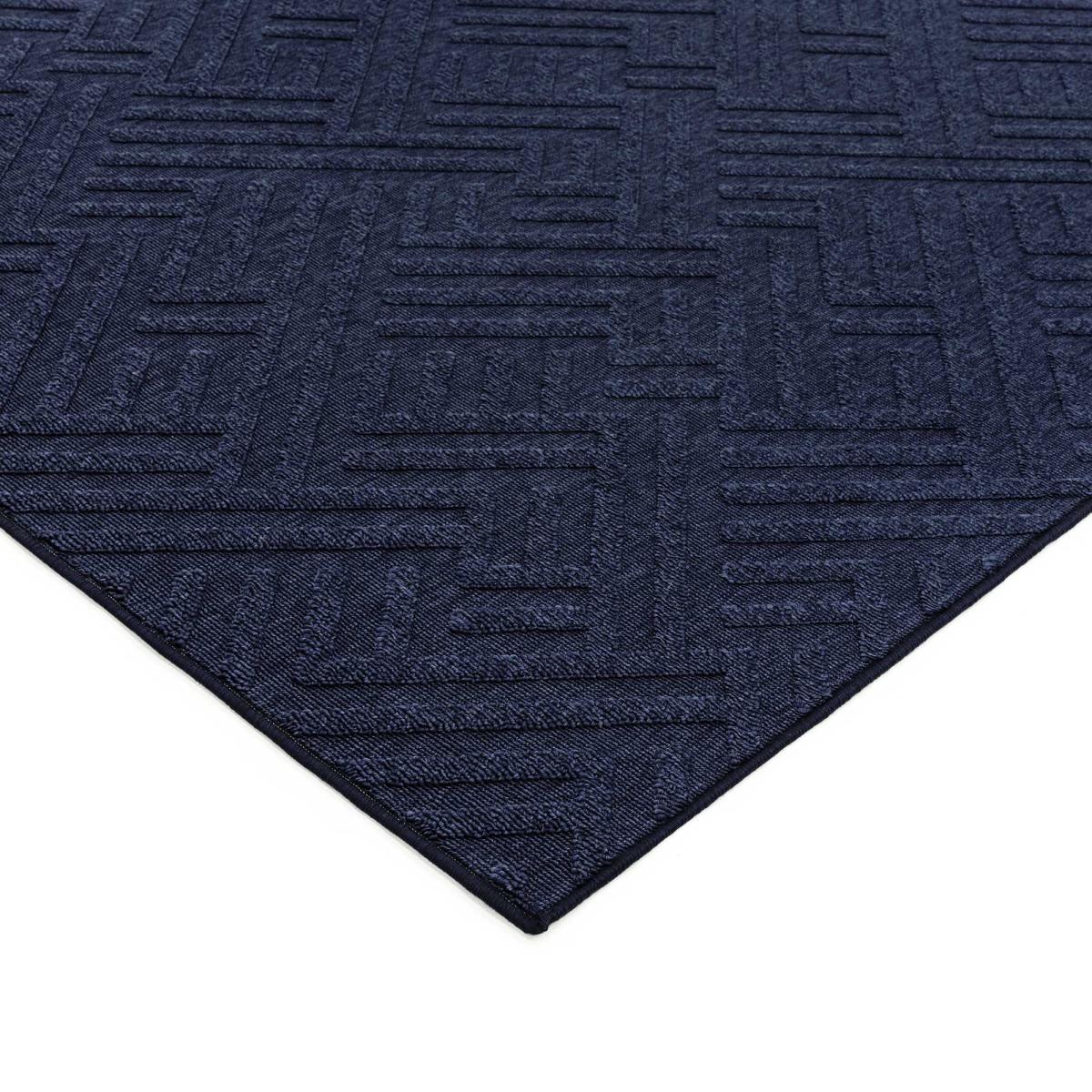 Antibes Linear Geometric Outdoor Rugs in AN05 Blue – image 1