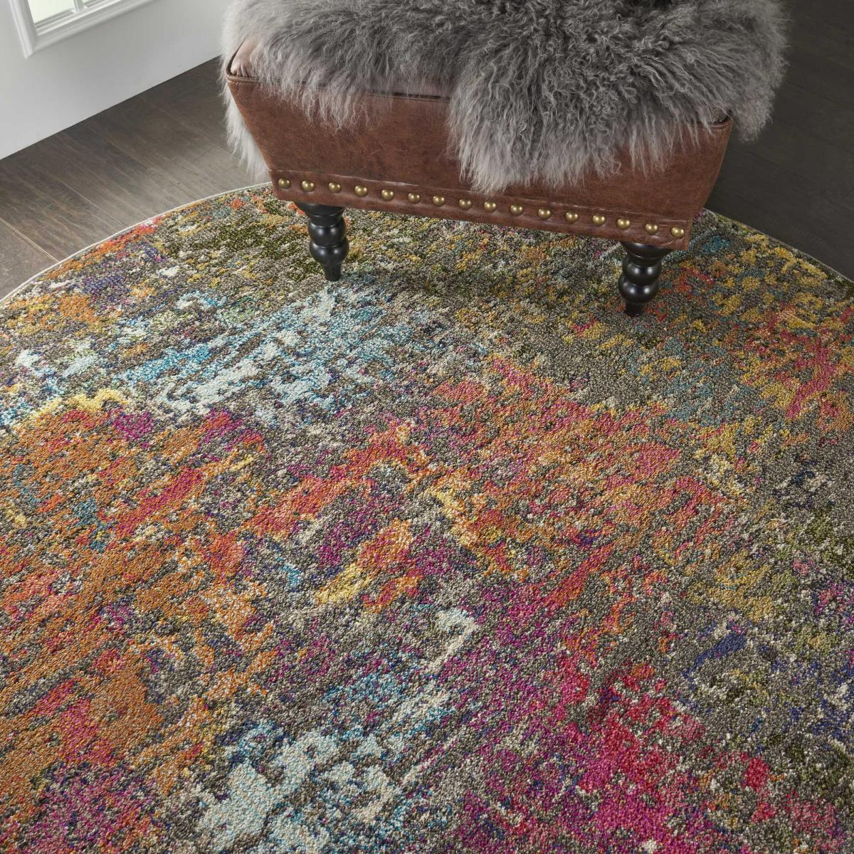 Celestial Abstarct Circle Rugs CES14 in Sunset by Nourison – image 2