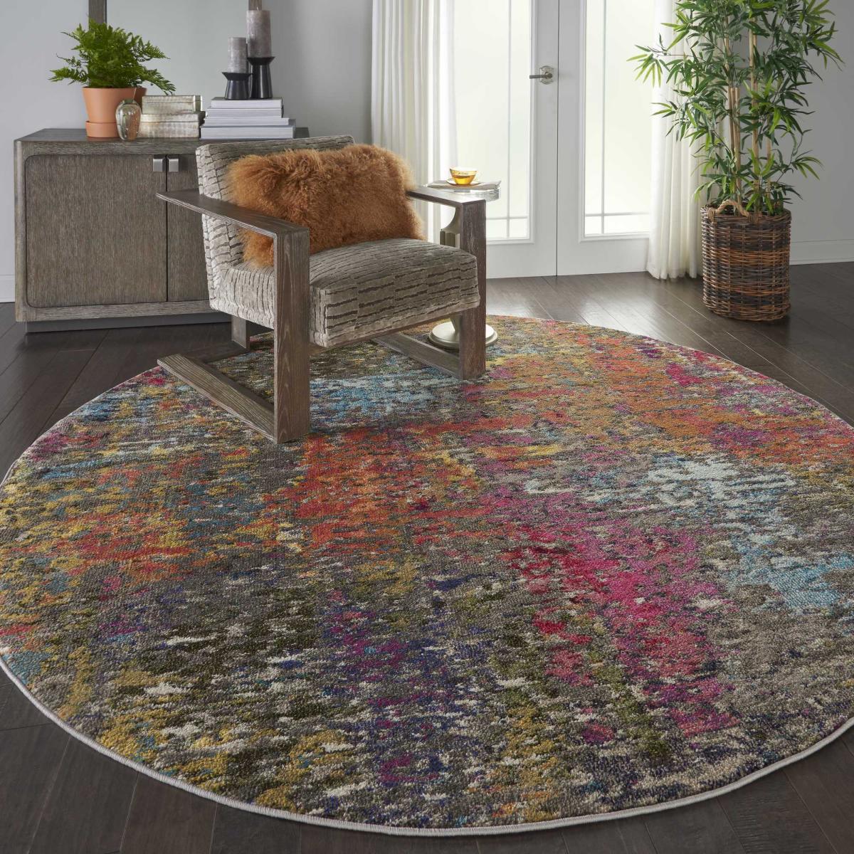 Celestial Abstarct Circle Rugs CES14 in Sunset by Nourison – image 1