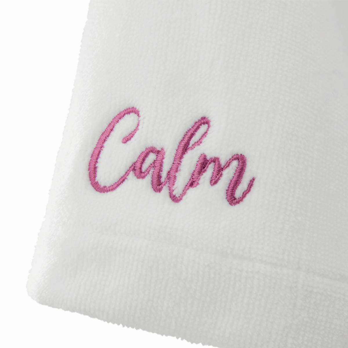 Calm Embroidered Cotton Dressing Gown Bath Robe by Katie Piper in White S/M – image 3