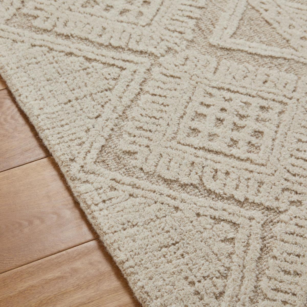 Hampton Provence Tribal Hand Tufted Wool Rug in Beige Ivory160x230cm – image 2