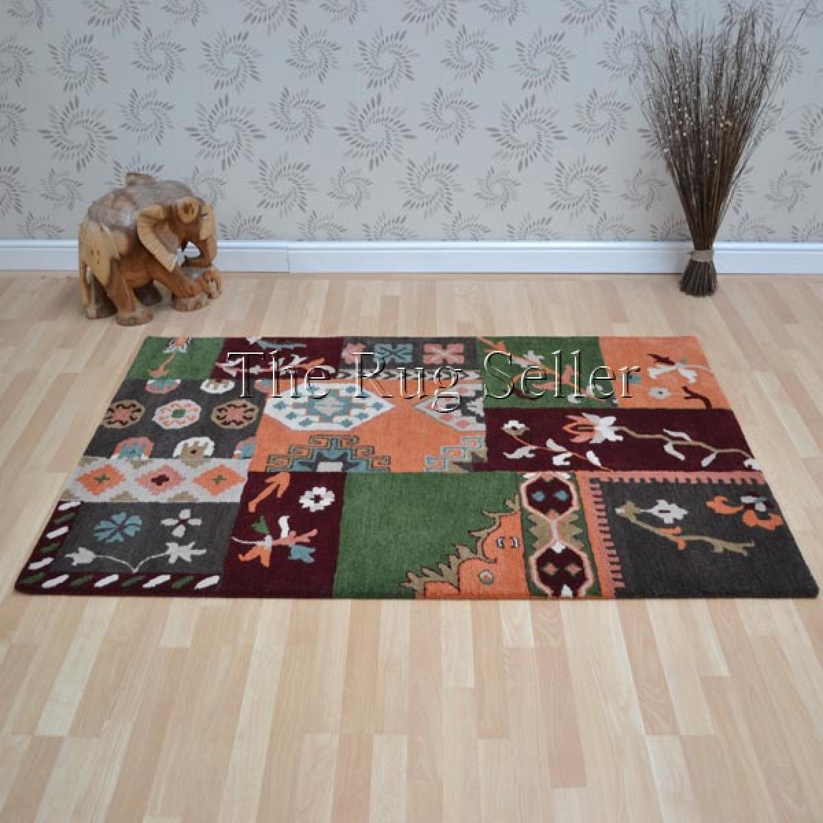 Patchwork PW02 Multi Wool Rugs 120x180cm – image 4