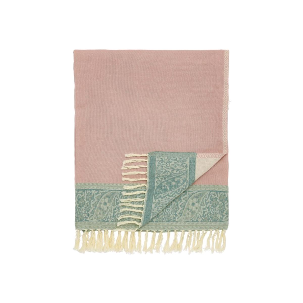 Strawberry Thief Severne Woven Throw by William Morris in Cochineal Pink130x170cm – image 1