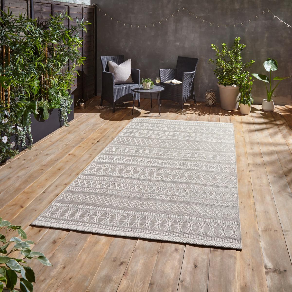 Coast 9421 Indoor Outdoor Boho Rug in Beige – image 1