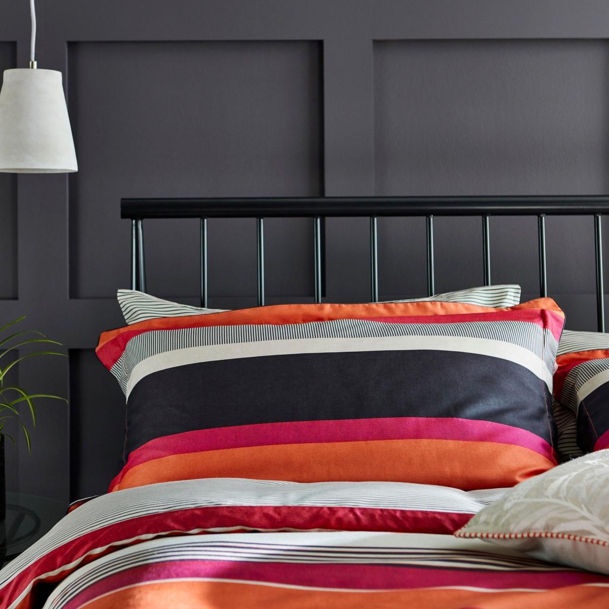 Banzai Striped Cotton Bedding Duvet Cover and Pillowcase by Harlequin in Magenta 200x200cm – image 3