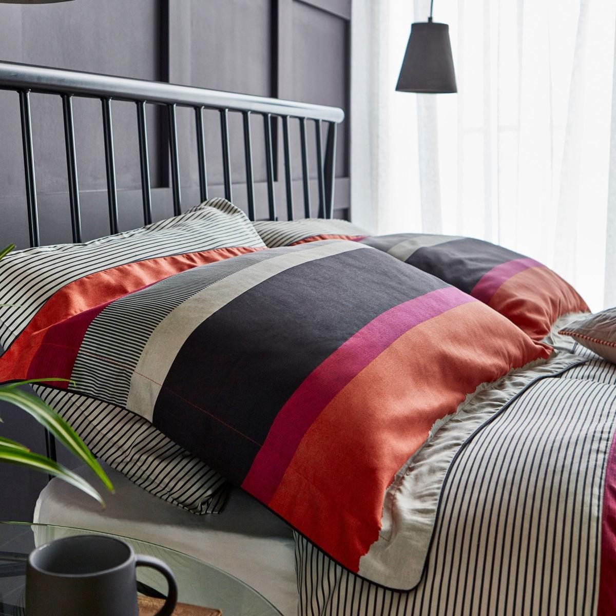 Banzai Striped Cotton Bedding Duvet Cover and Pillowcase by Harlequin in Magenta 200x200cm – image 5