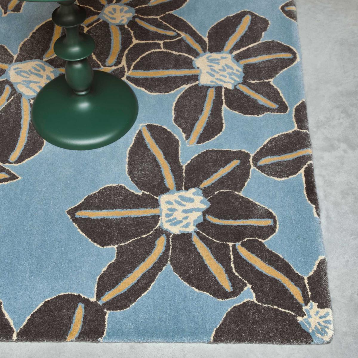 Zakouma Floral Wool Rugs 160608 by Ted Baker in Light Blue – image 1