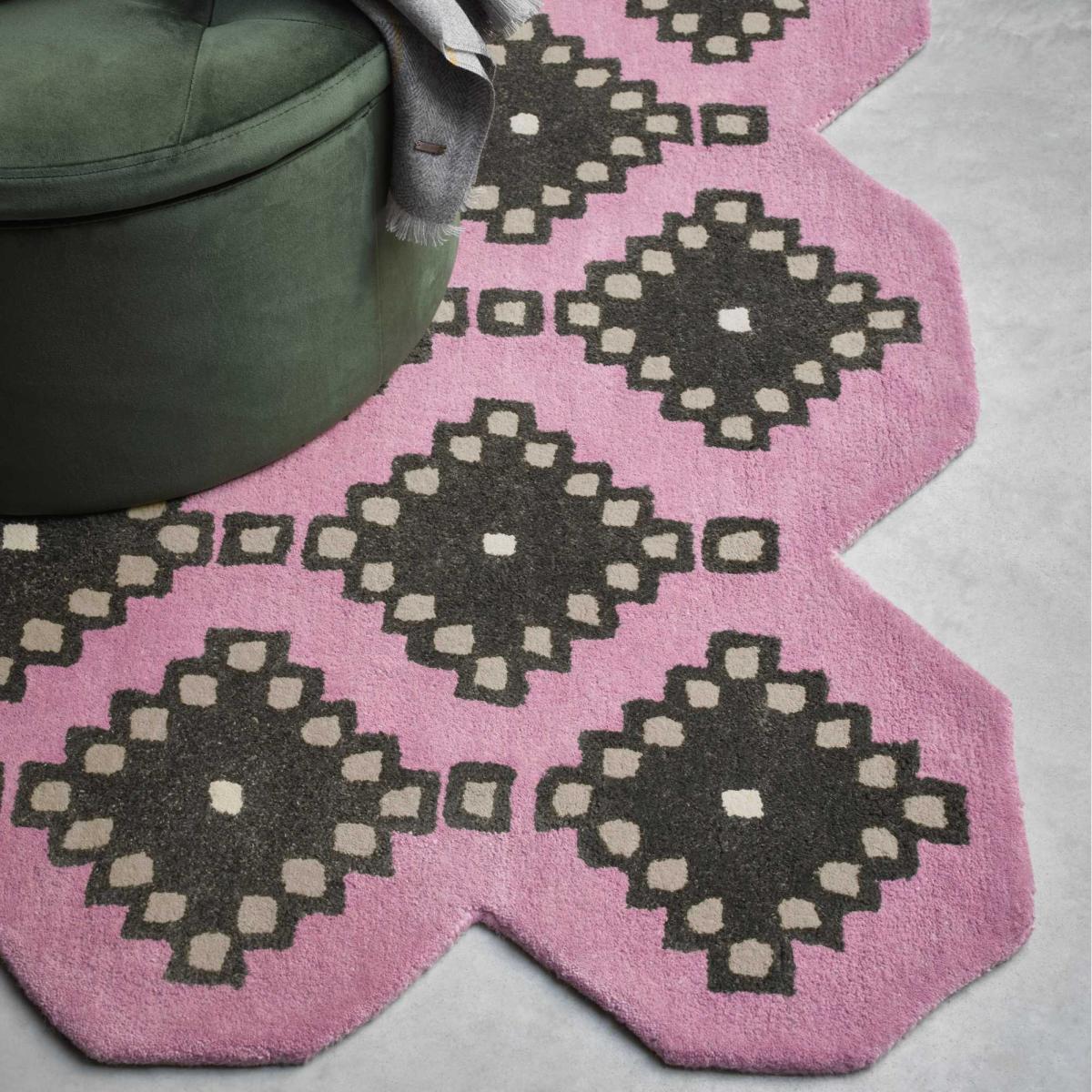 Iviv Geometric Wool Rugs 160702 by Ted Baker in Pink – image 2