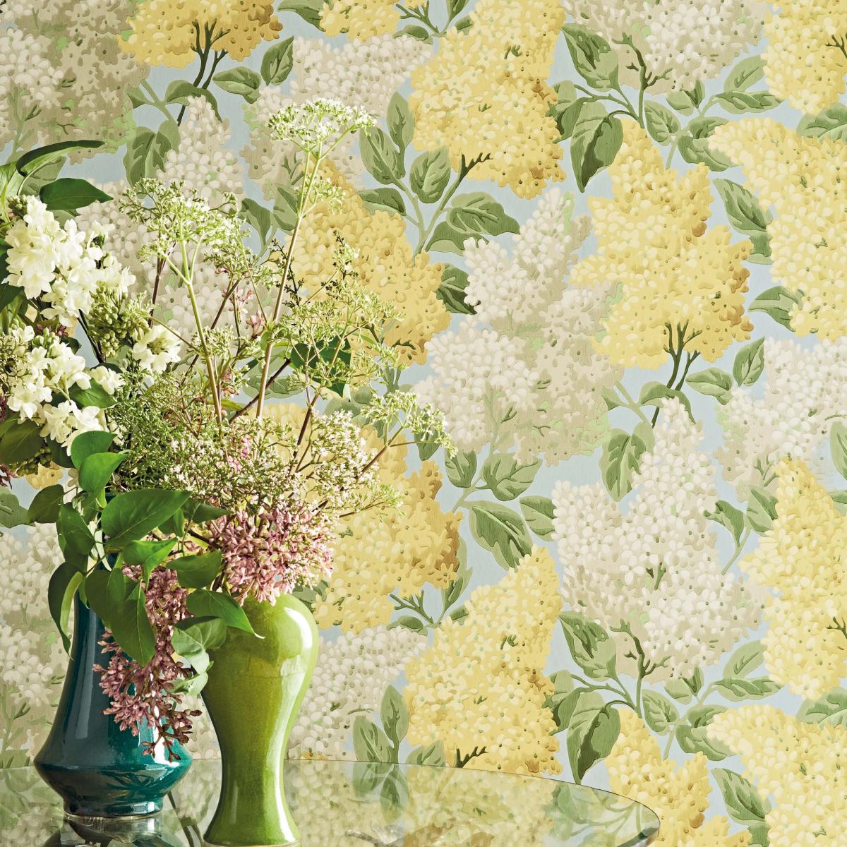Lilac Wallpaper 1003 by Cole & Son in Lemon Yellow Multi&nbsp;Roll – image 2